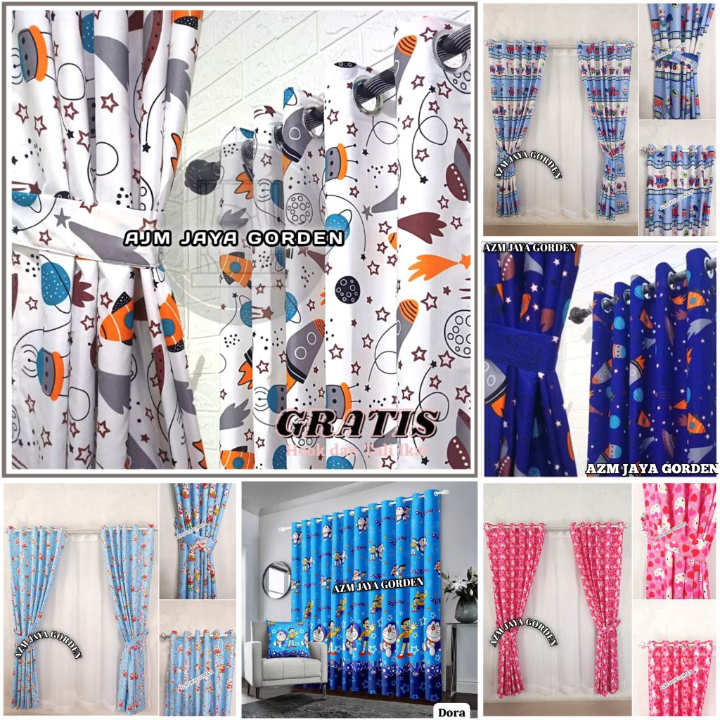 Gorden jendela pintu minimalis model smokring gorden lucu/gorden kamar anak perempuan /gorden kamar 