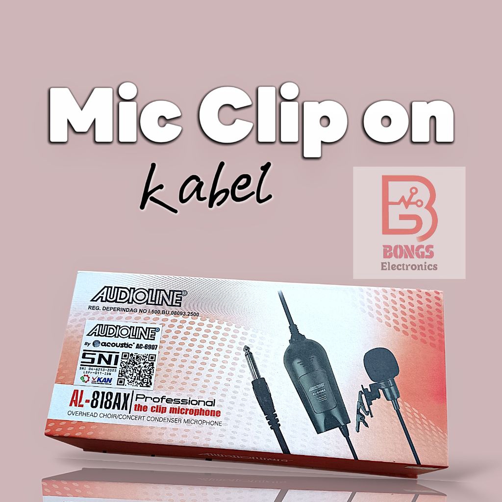 Mic kabel Jepit / Clip On  Condenser Monitor Audio MA818A ( Panjang Kabel : 7-8m )