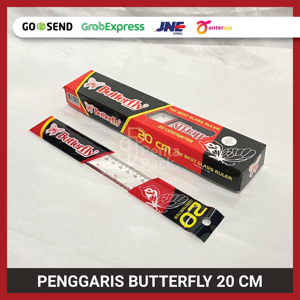 

Penggaris Plastik BUTTERFLY (20 cm) - Mika Glass Ruler