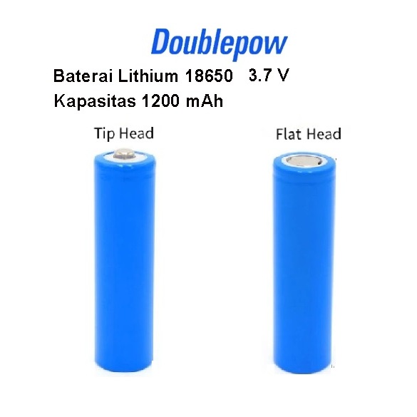 Baterai Cas Lithium Doublepow 3,7V 1200mAh (1 PCS) / Baterai 18650 1200Mah Rechargeable 3.7V