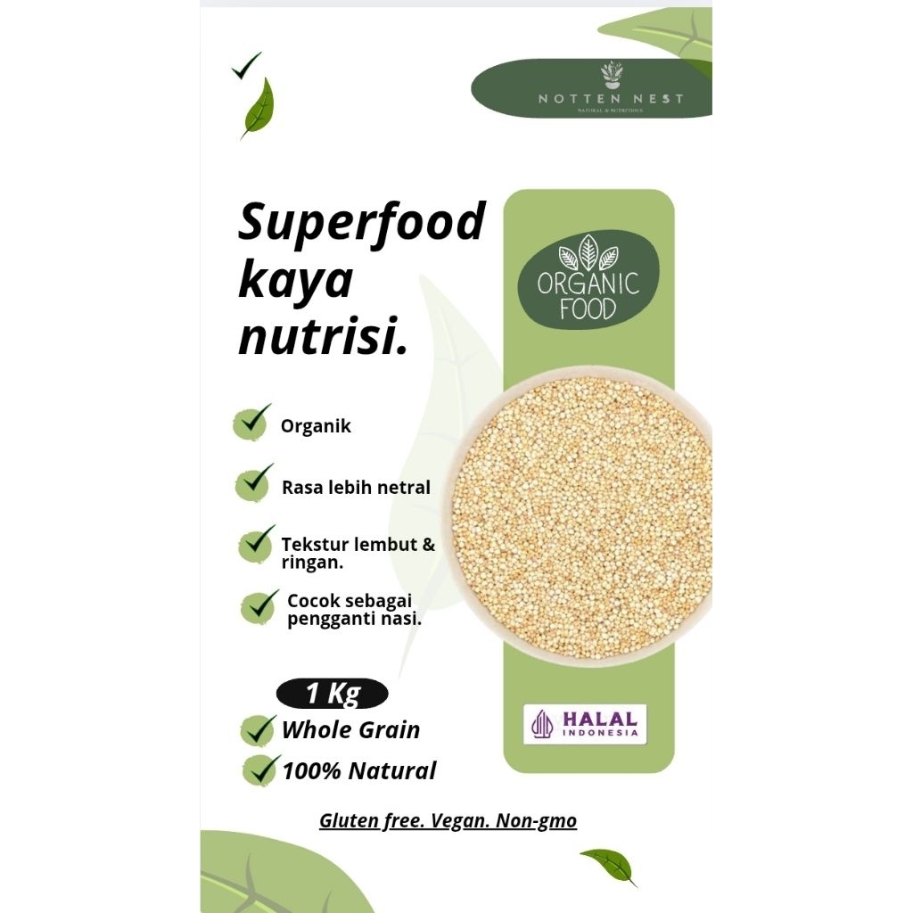 

White Quinoa 1 Kg - Quinoa Putih Premium Superfood - Makanan Sehat Bebas Gluten