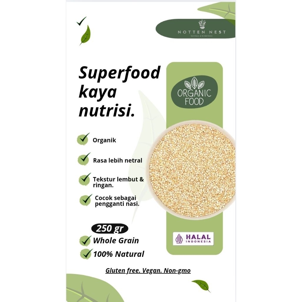 

White Quinoa 250gr - Superfood Quinoa Putih Asli - Sumber Protein Nabati & Kaya Serat