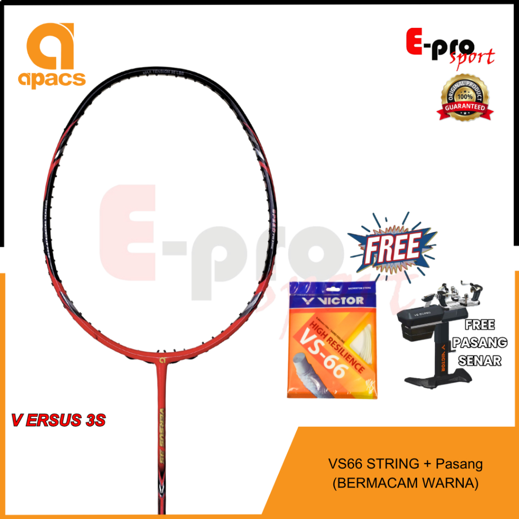 Raket Badminton Apacs Versus 35 35LBS Raket Bulutangkis Apacs Versus 35 LBS High Tension Original