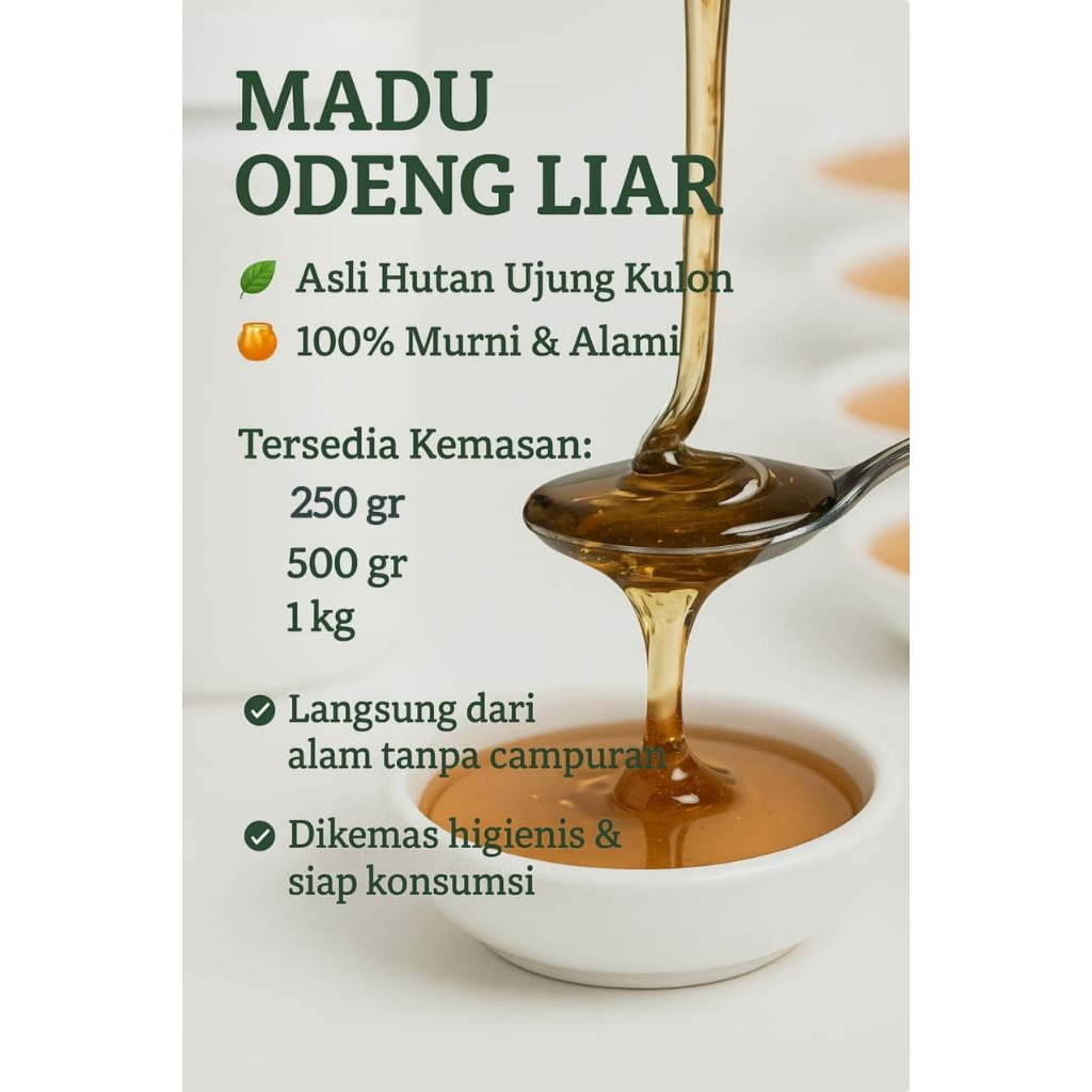 

Rasakan manfaat madu murni Odeng liar hutan | Cocok di konsumsi secara rutin untuk menjaga kebugaran tubuh