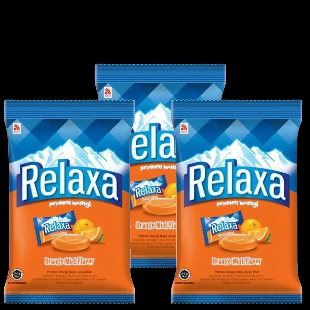 

(3 bag) Permen Relaxa ORANGE per bag isi 5 butir