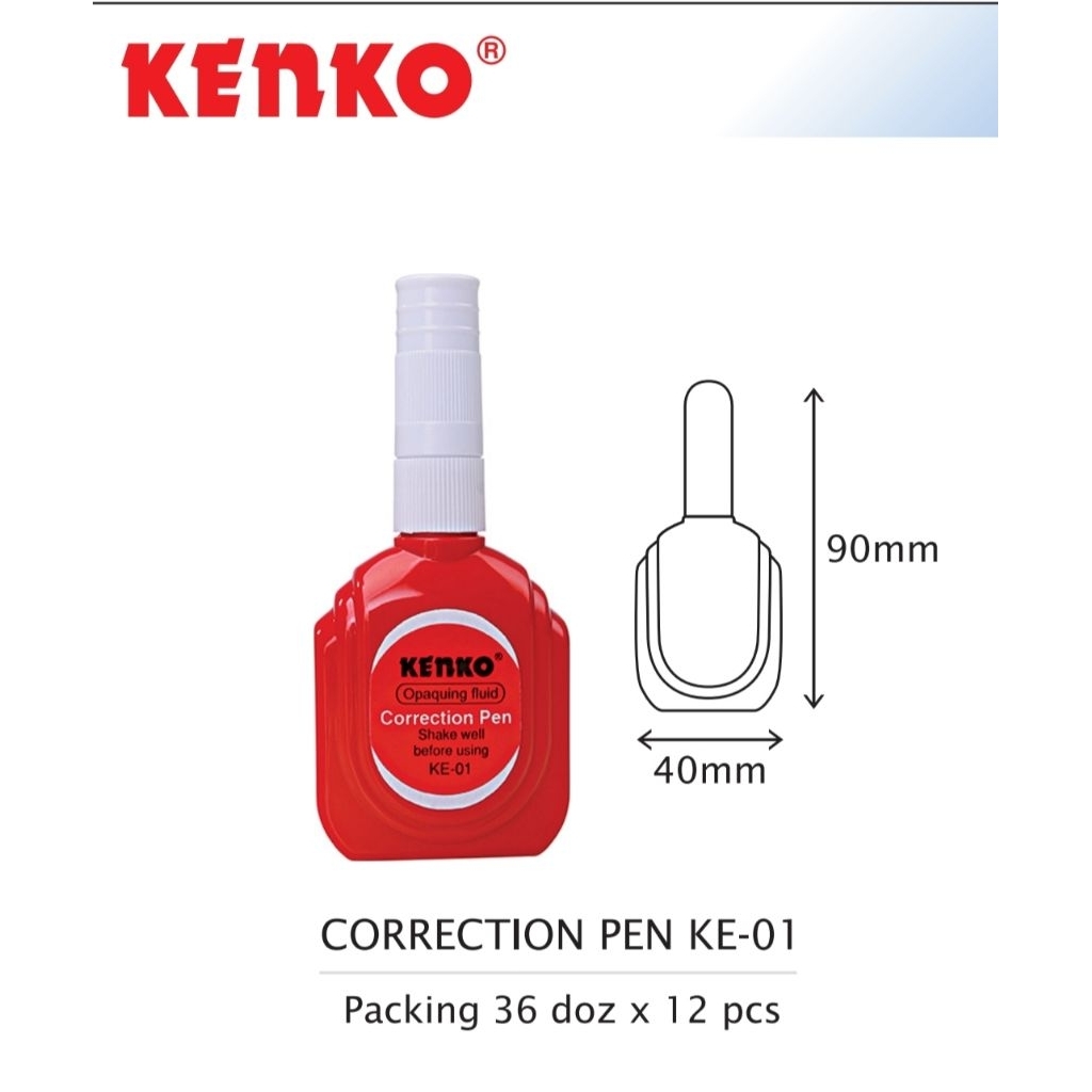 

( 1 PCS ) Tipex Kenko / Correction Pen Kenko KE 01 / STIPO KENKO BOTOL MERAH / Stipo Cair Tip x Kenko KE01