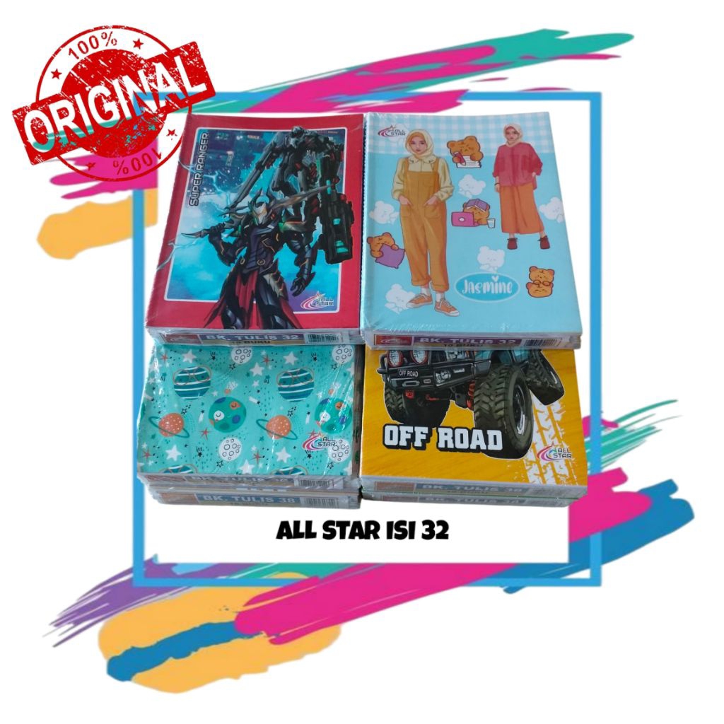 

Buku Tulis All Star 32 Lembar Per Pack 10 Pcs