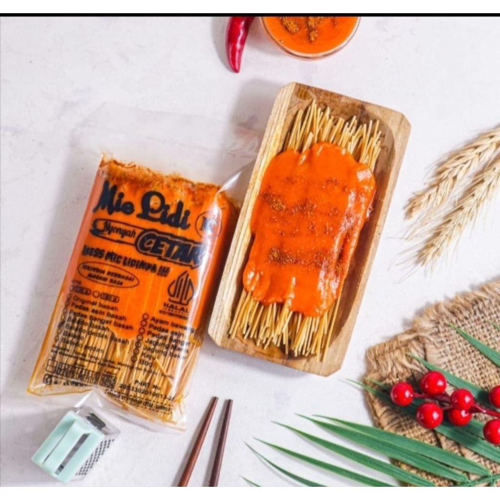 

Mie lidi cetar 150gram bumbu basah dan kering