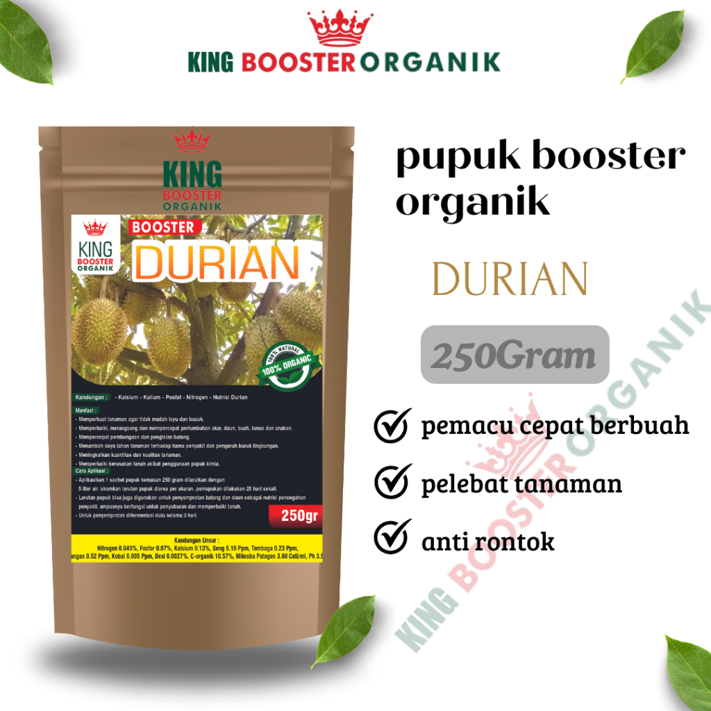 Pupuk Pelebat Durian Organik Perangsang dan Booster Buah Durian Agar Lebih Cepat Berbuah Lebat Pupuk
