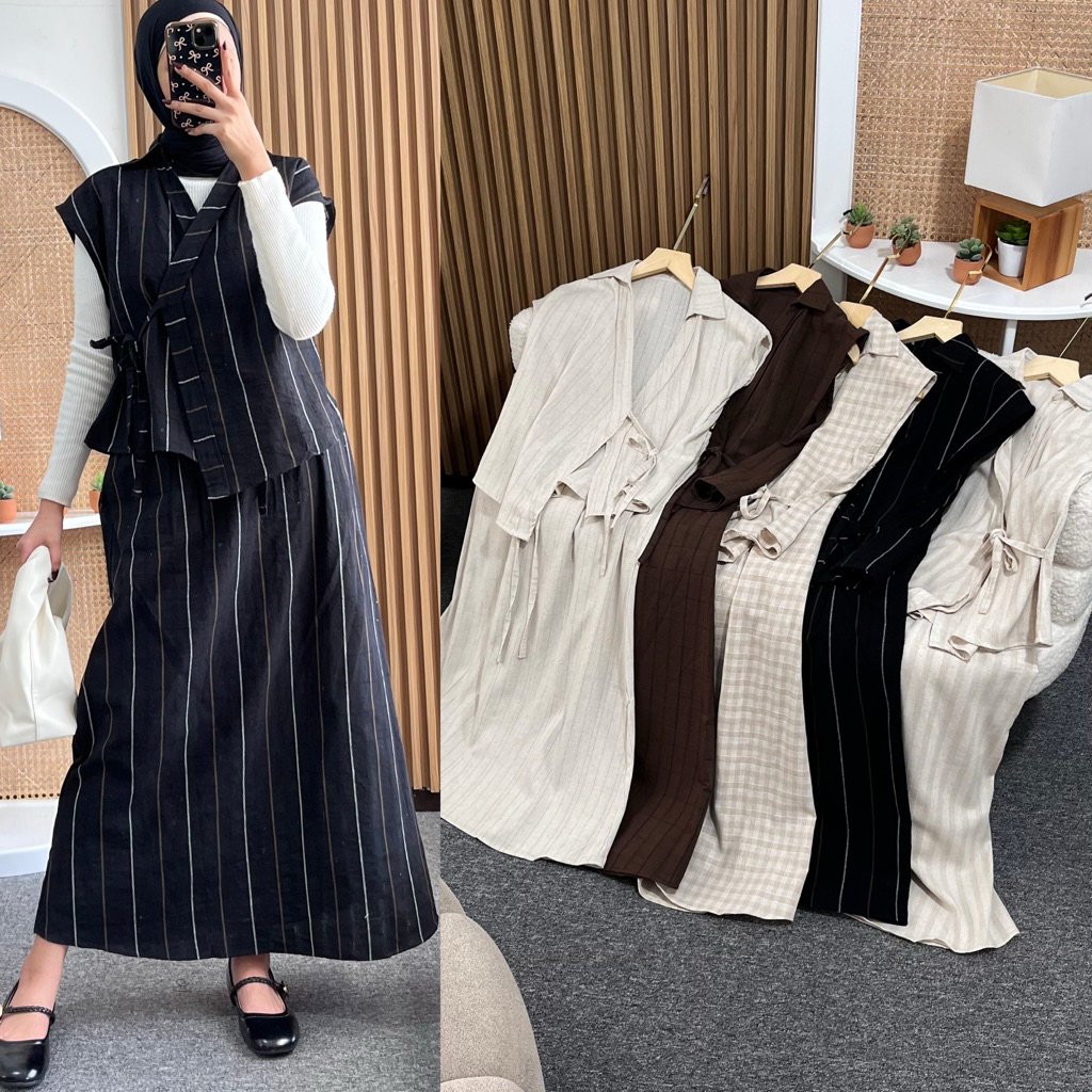 Little butik AGNI VEST SKIRT SET | Setelan rok dan vest