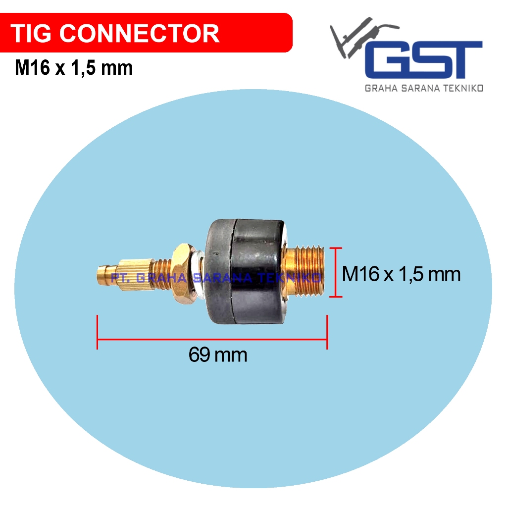 10-25 TIG Argon Las Gas Listrik Konektor Welding Electricity Quick Connector Mesin Machine Las - Tig