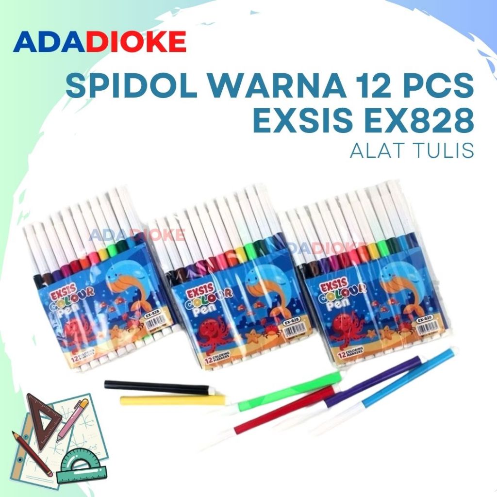 

Spidol Set 12 Warna Spidol EXSIS EX-828 Spidol Mini Warna Warni 12 Warna Color Pen Mini