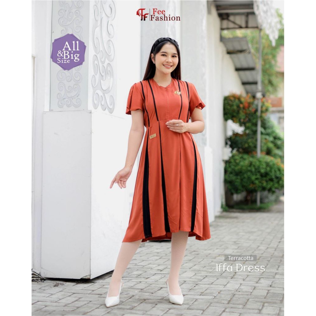 Home dress lengan pendek - Iffa dress Fee Fashion | Bahan rayon Twill adem | Gallery fashionku pkl