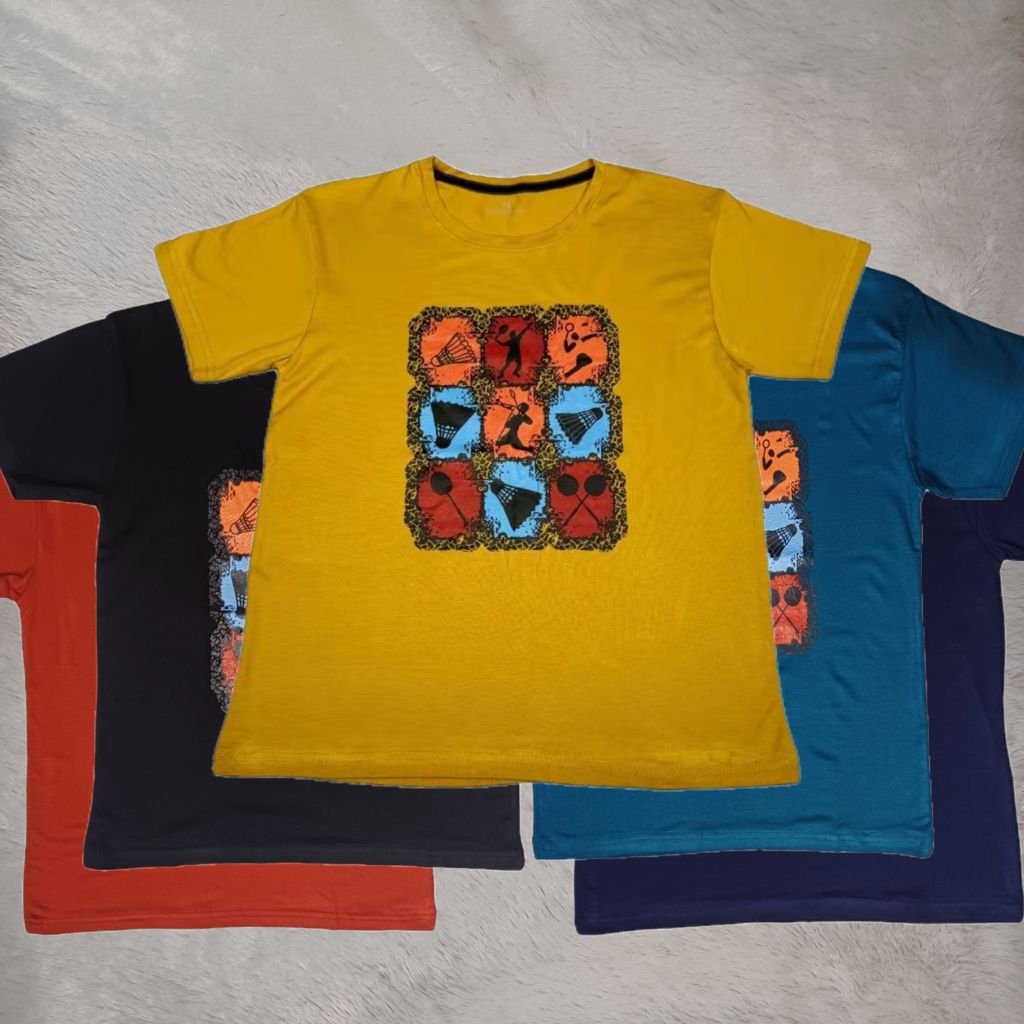 Kaos Katun Anak Laki-laki 11-15th / Kaos Anak Cowok Sablon Badminton Baju Anak