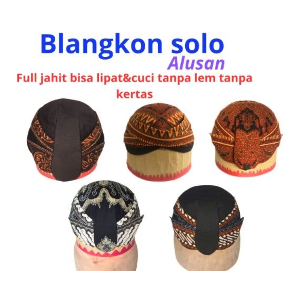 blangkon solo full jahit bisa lipat dan cuci