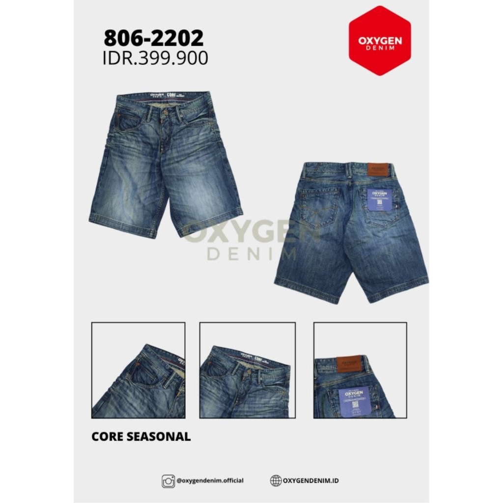 Oxygen Denim 806 Prime slimfit pendek non stretch