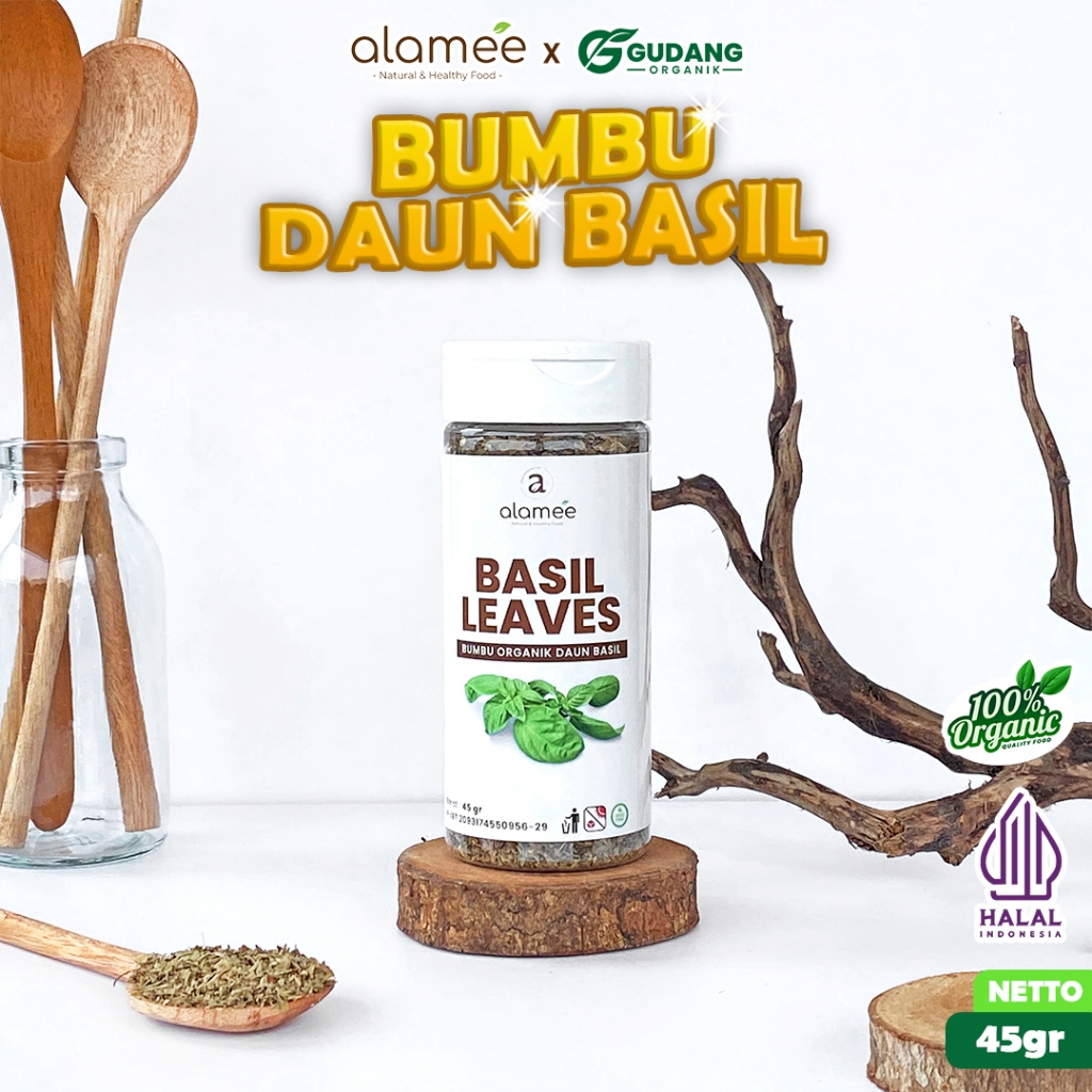 

alamee bumbu organik basil tabur daun segar aroma khas bumbu alami tumbuh alami citarasa autentik