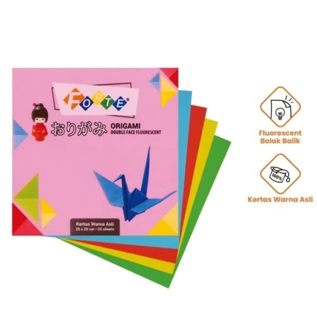 

ORIGAMI 1 pack ( isi 25pcs kertas ) / Kertas origami warna warni / kertas lipat mainan education