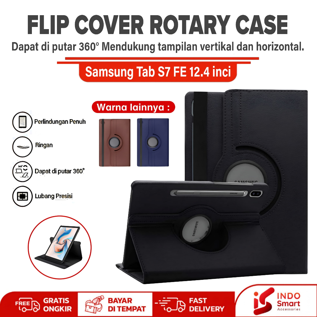 Samsung Tab S7 FE | Case Samsung Tab S7 FE | Galaxy Tab S7FE | Tab S7 | Casing Flip Cover Casing Rot
