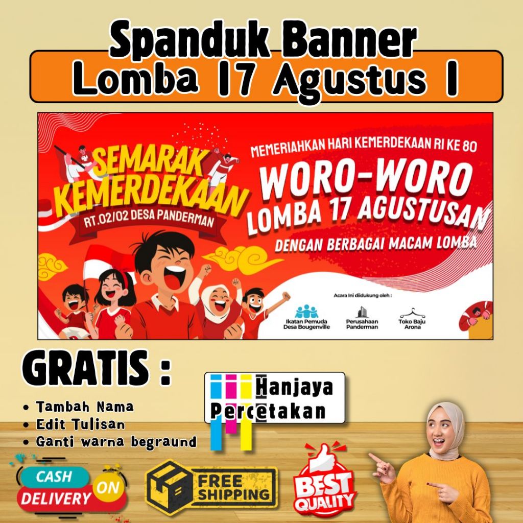 BANNER AGUSTUSAN MERAH PUTIH | BANNER HUT RI | UMBUL - UMBUL BANNER 17 AGUSTUS | SPANDUK AGUSTUSAN |