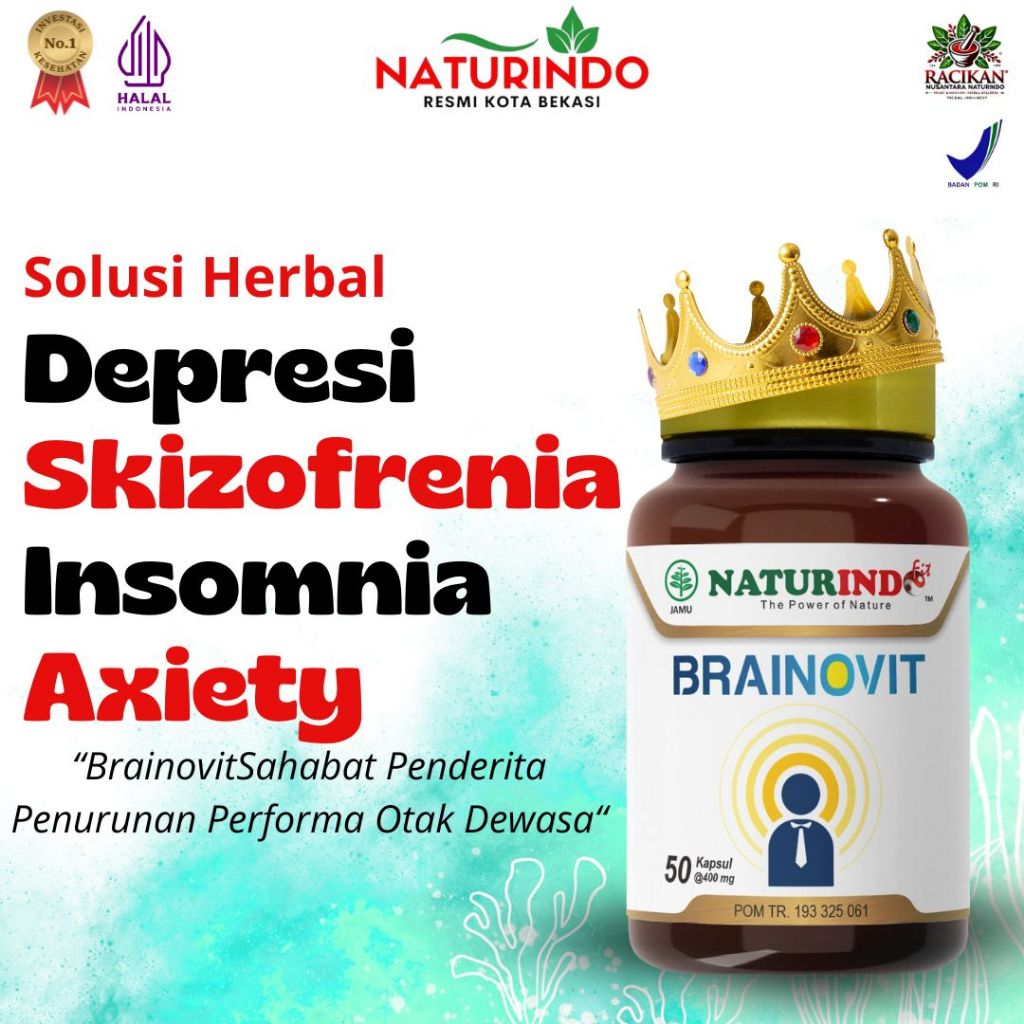 Herbal Alami Penghilang Depresi Stress Anxiety Insomnia Brainovit Naturindo