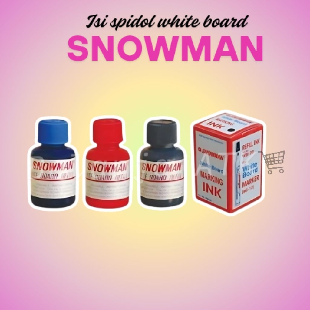 

[refill] Tinta/ink white board/ tinta isi ulang Snowman biasa hitam / biru / merah