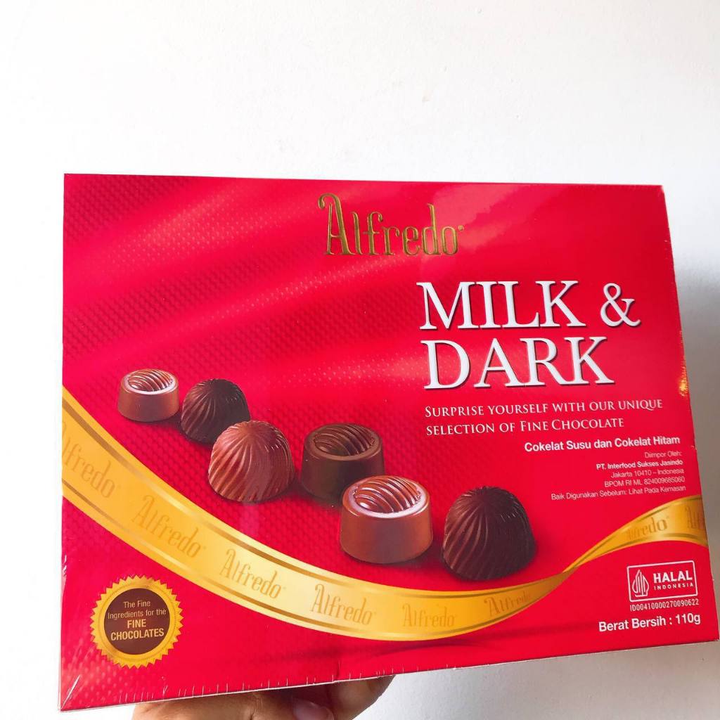 

Coklat Alfredo Milk &amp; Dark 110gr