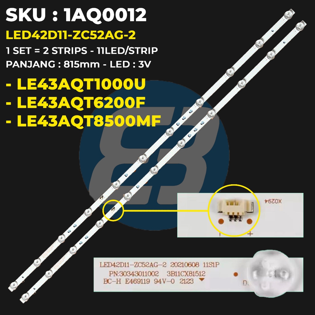 Backlight TV AQUA 43 Inch LE43AQT6200F LE43AQT8500MF LE43AQT1000U 43AQT6200 43AQT8500 43AQT1000