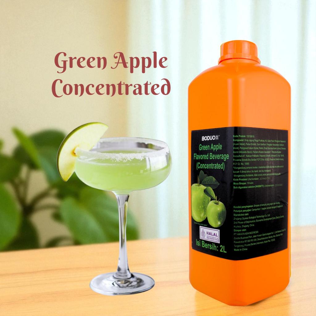 

Boduo Green Apple Flavored Beverage Concentrated Sirup 2 Liter