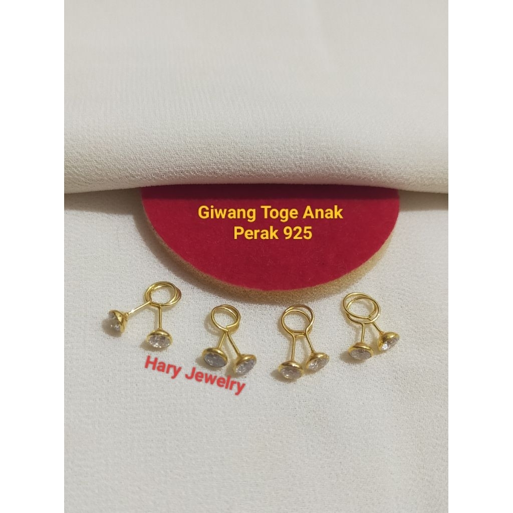 Gowang Toge Anak  Perak 925 Lapisan Mas