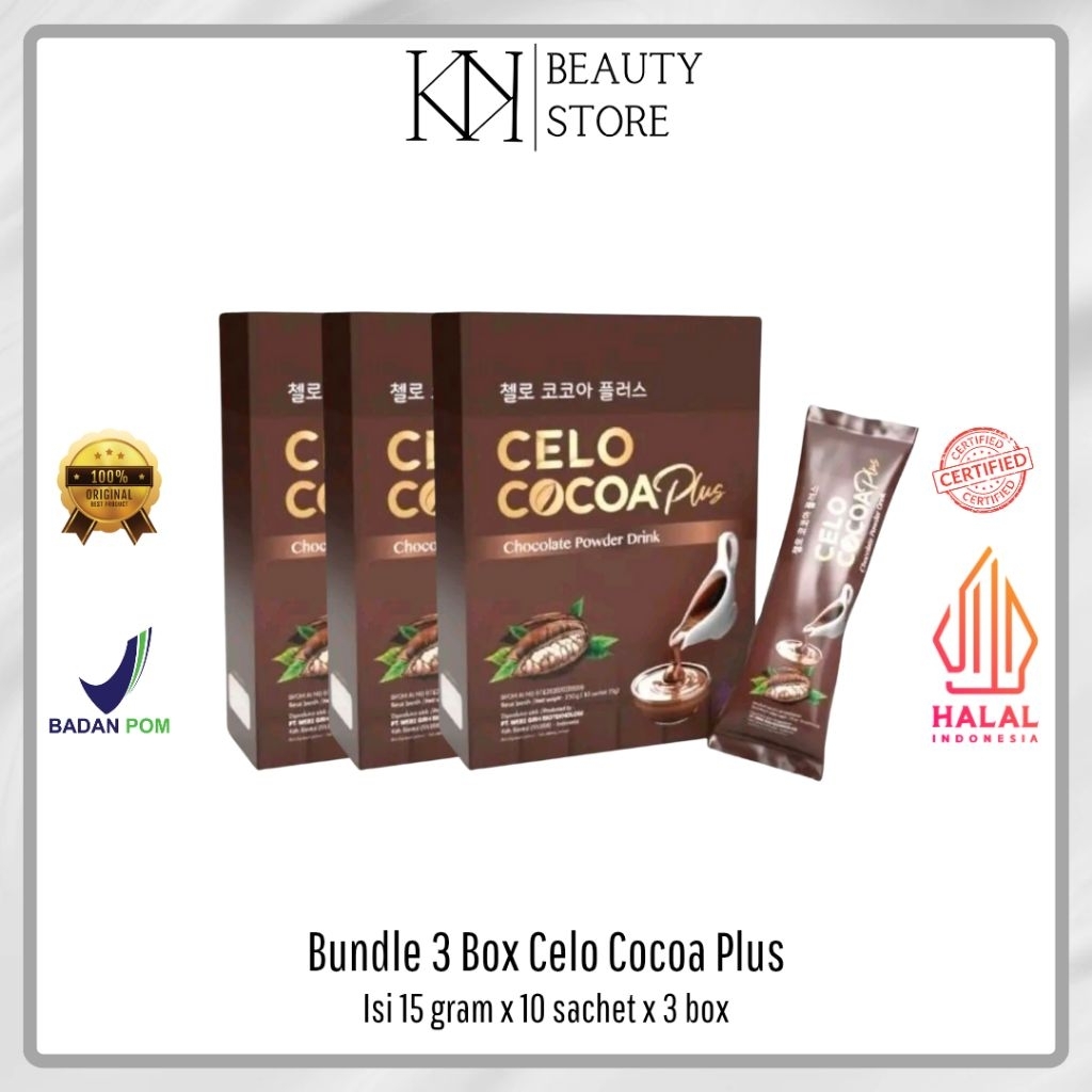 

(READY STOCK) BUNDLE 3 BOX CELO COCOA PLUS - CHOCOLATE DRINK ISI 10 SACHET - celo.beaute - celobeautebycece - celobeauteofficial
