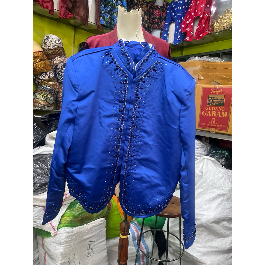 beskap manten biru bca | beskap jawa | beskap manten | beskap pengantin | beskap ada jawa | beskap p