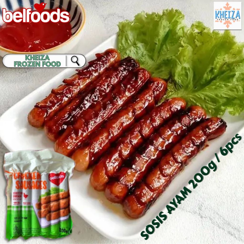 

BELFOODS Sosis Ayam Spesial - Chicken Sausage 200gr isi 6pcs - Kheiza Frozen