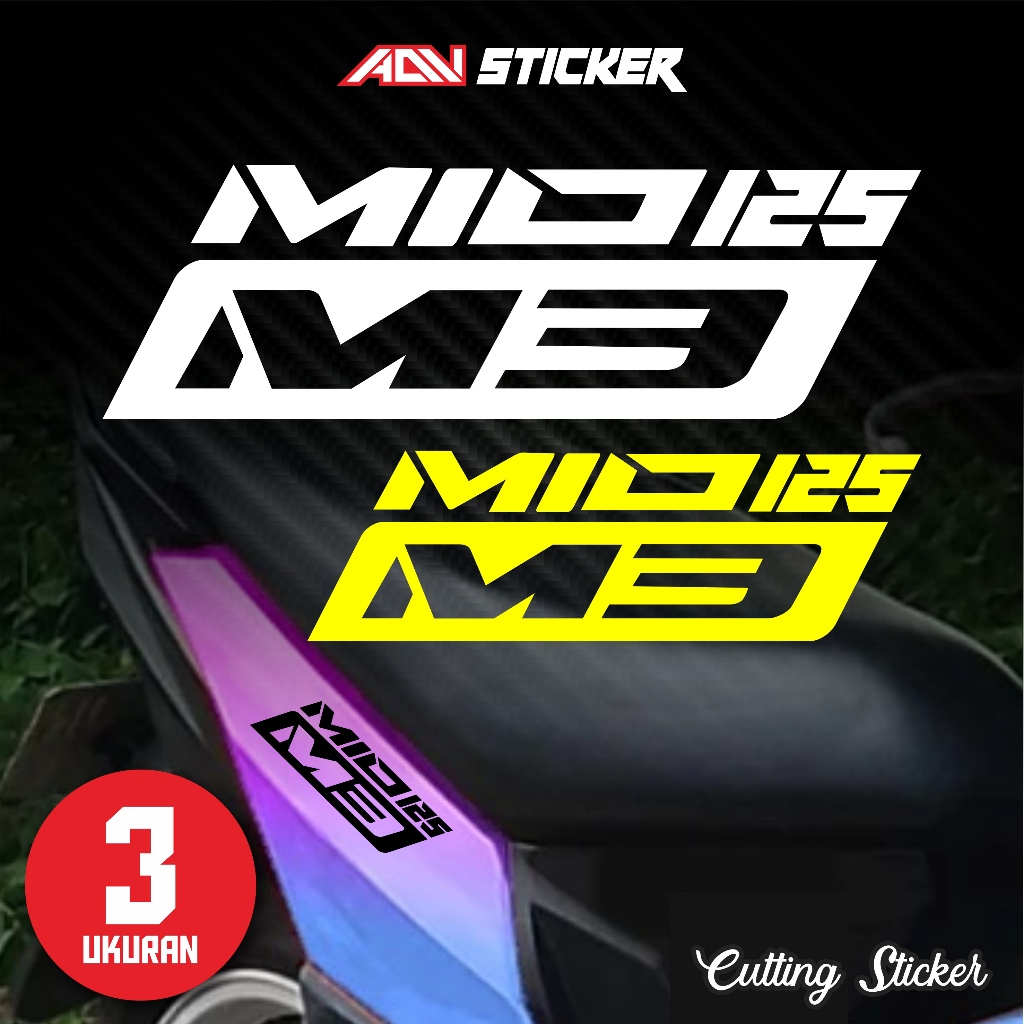 Sticker Cutting Logo YAMAHA MIO M3 125 | Cutting Sticker Motor Premium | 3 Ukuran | 1 Pcs | 10 Warna