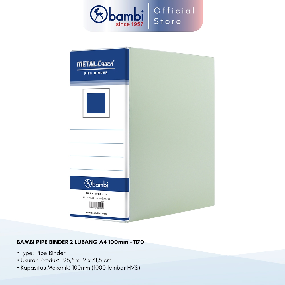 

Bambi Pipe Binder A4 EXTRA JUMBO SIZE 100 mm With Full Spine 4 Colour Labels 1170