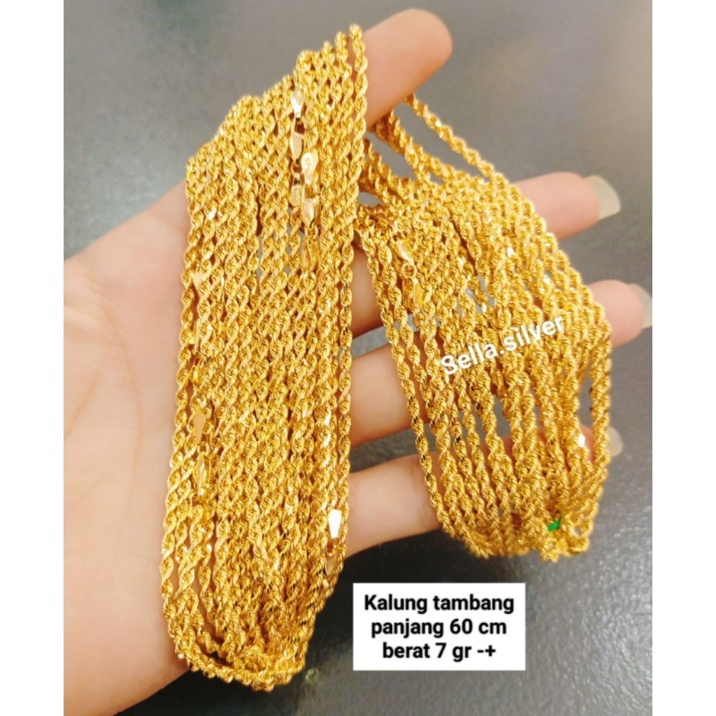 KALUNG TAMBANG DEWASA PERAK 925 ASLI LAPIS MAS