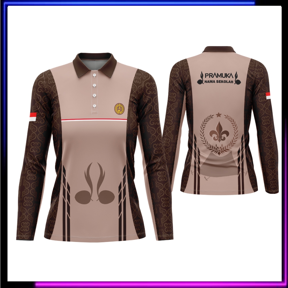 Kaos Polo Pramuka Lengan Panjang Pendek / Baju Pramuka Pembina / Kaos Jersey Seragam Pramuka