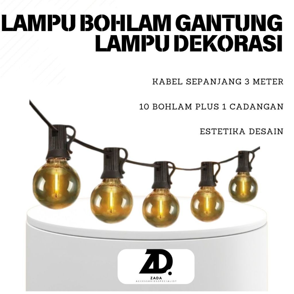 Lampu Bohlam Gantung Lampu Dekorasi Cafe Lampu Outdoor Indoor Lampu Fitting Outdoor Dekorasi Murah G