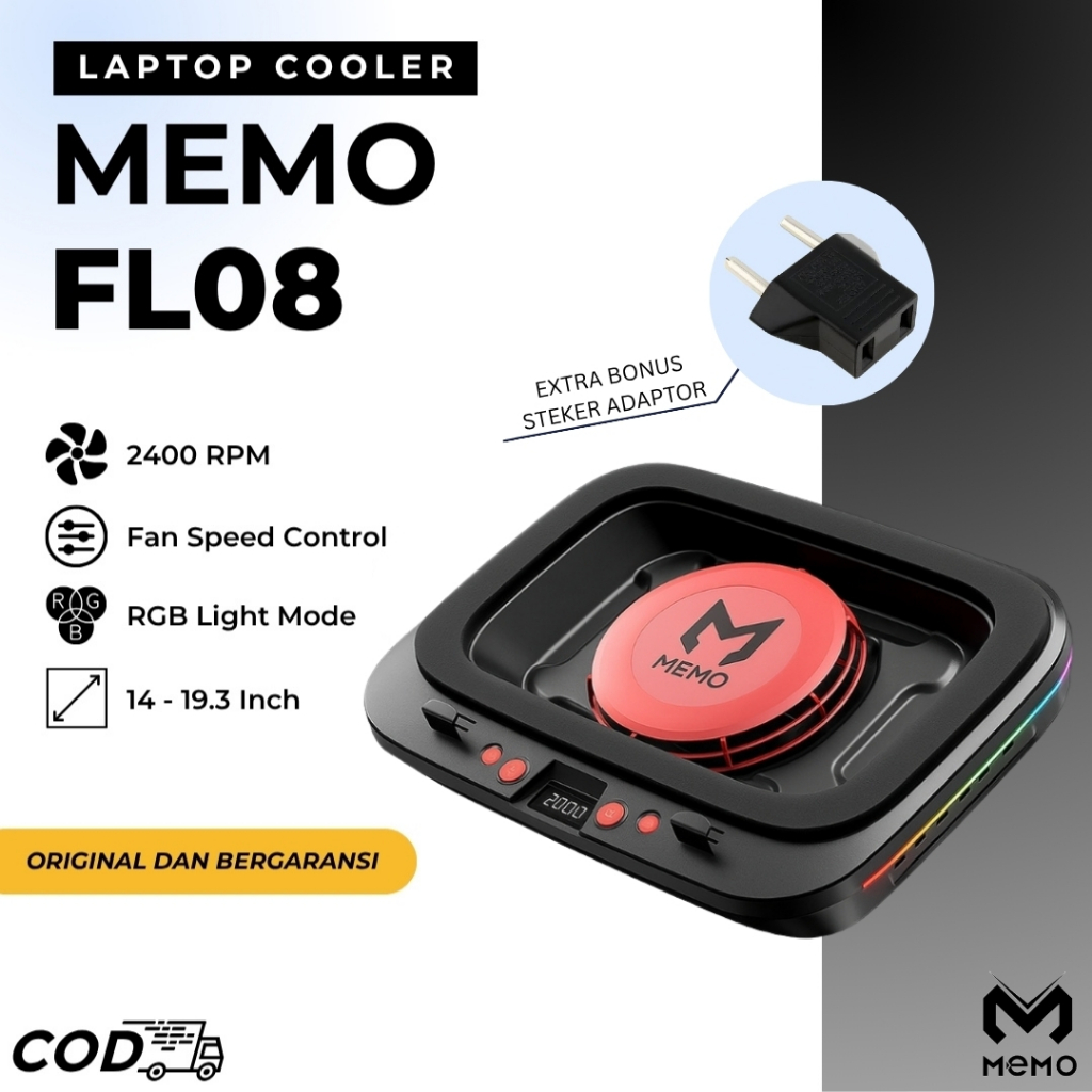 flaminggo shop - Memo FL08 laptop cooling fan with 2400RPM turbo compressed air Cooler laptop