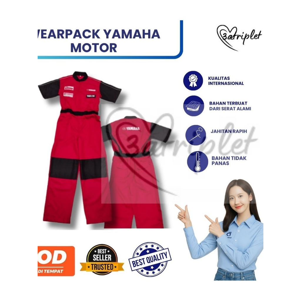 Seragam Mekanik Yamaha | Wearpack Yamaha | Seragam Yamaha Mekanik | Seragam Bengkel Yamaha