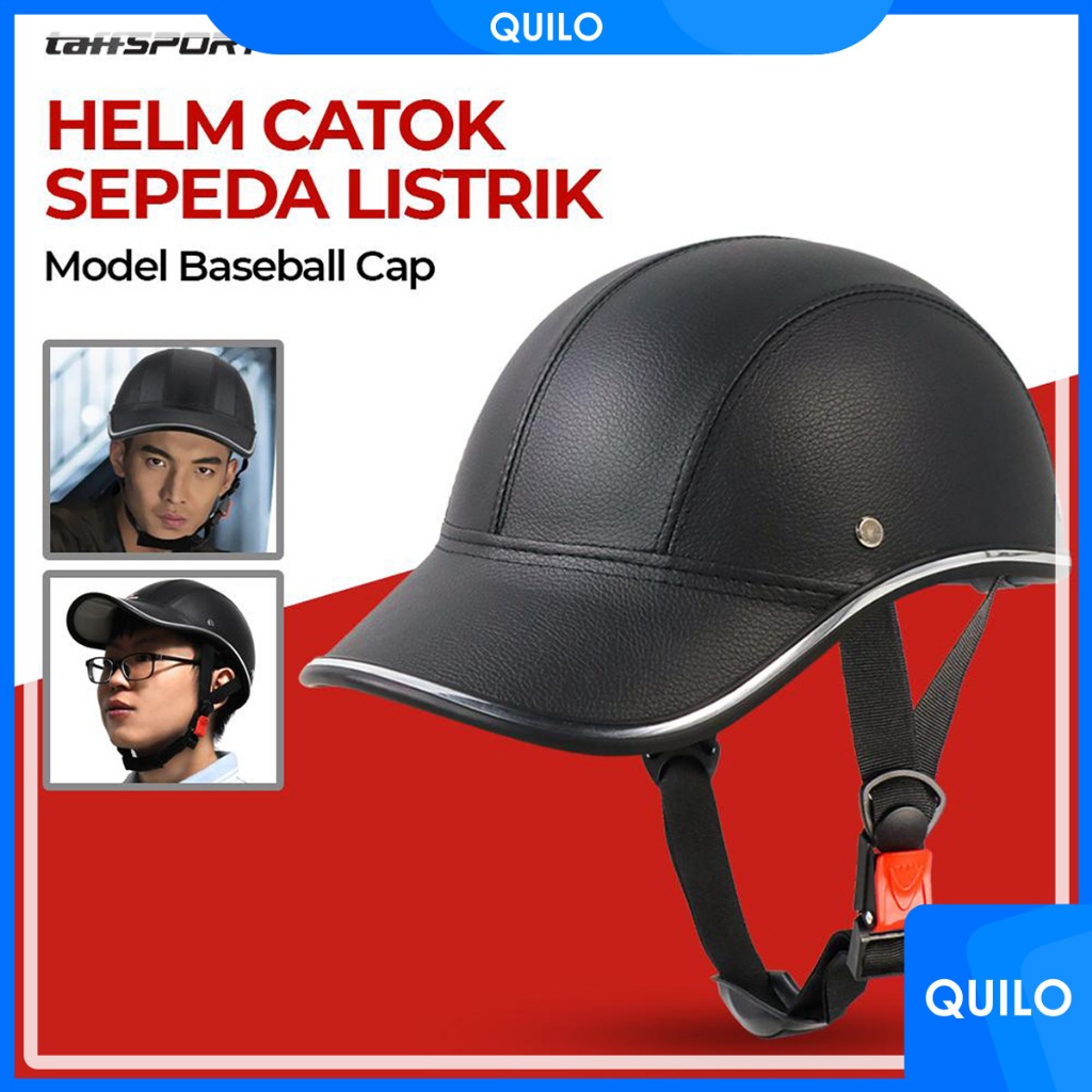 HELM KULIT SEPEDA CATOK COVER KEPALA BICYCLE STYLE CUTE TOPI BASEBALL