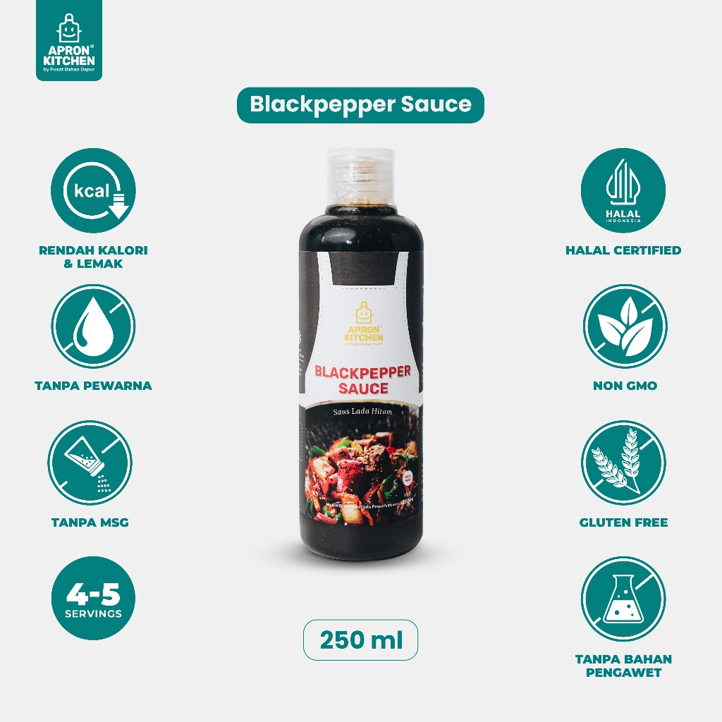 

Apron Kitchen Lada Hitam Blackpepper Saus Bumbu Masak 250ML
