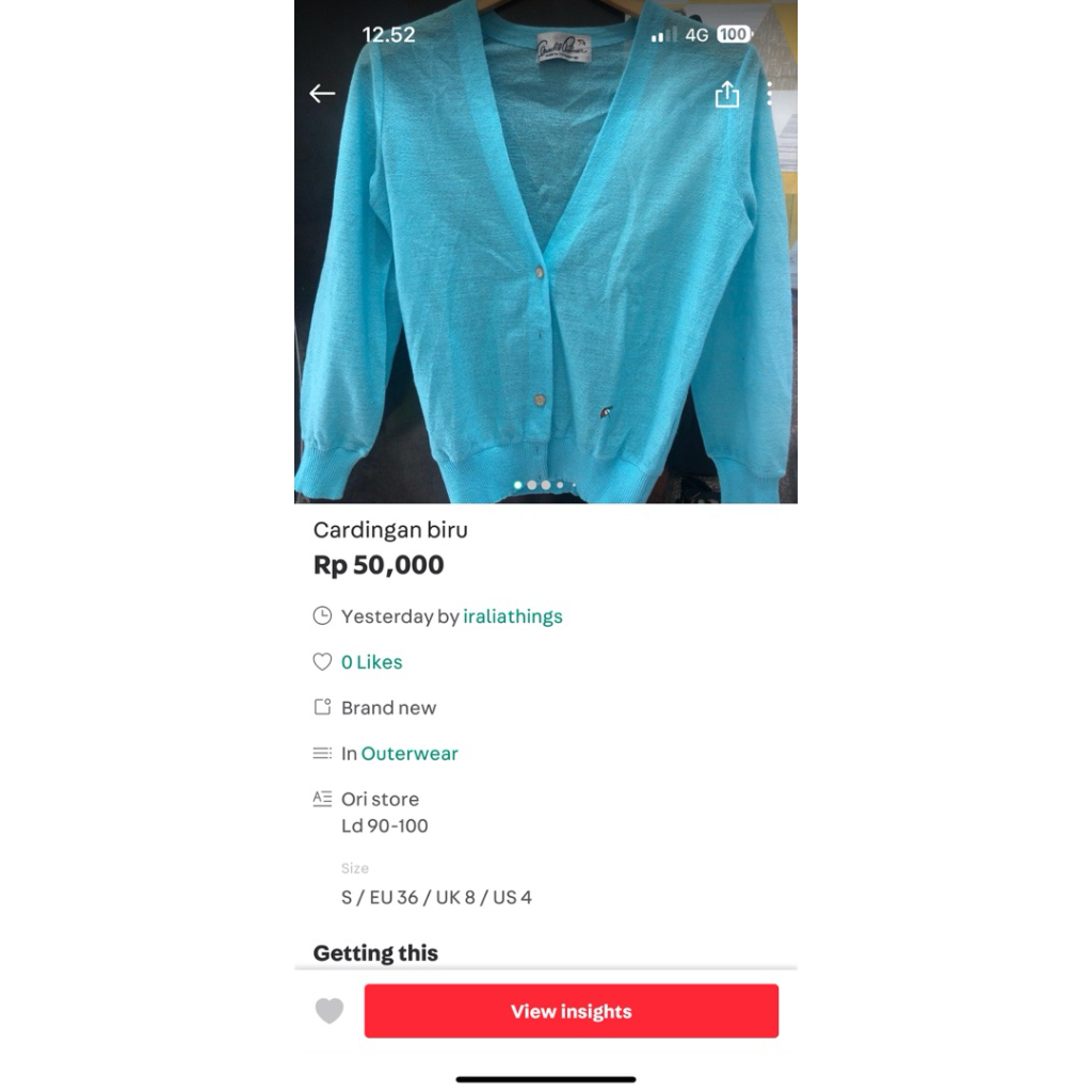 cardigan biru no minus ORI STORE arnold palmer