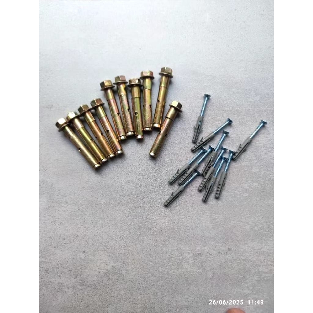 baut point panjat untuk dinding/tembok M10 & sekrup +fisher
