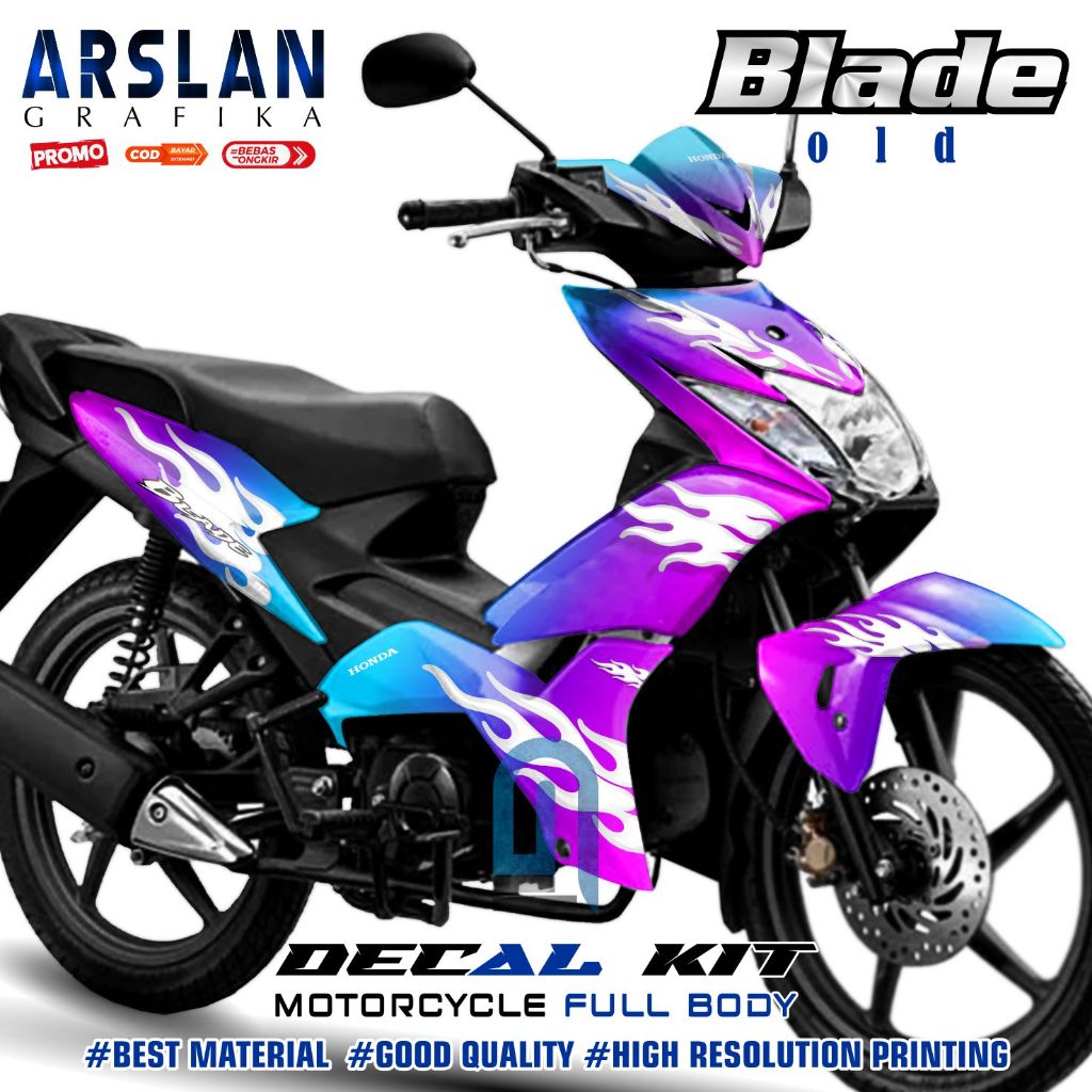 Decal Blade OLD Full Body Stiker Blade OLD Full Body Variasi / Desain Bunglon Api