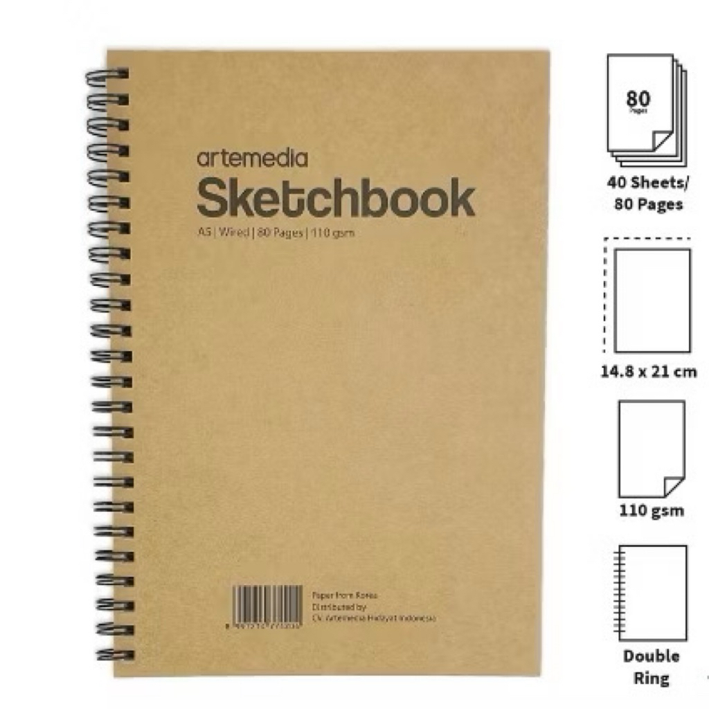 

Buku Sketsa Artemedia Sketchbook Wired A5 Craft Cover Jilid Spiral