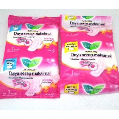 Laurier Active Day Maxi Pass Wing & Non Wing Sachet Renceng 10 Sachet