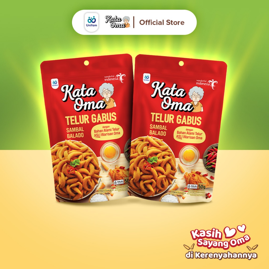 

Paket Isi 2 Kata Oma Telur Gabus Rasa Sambal Balado 50 Gr