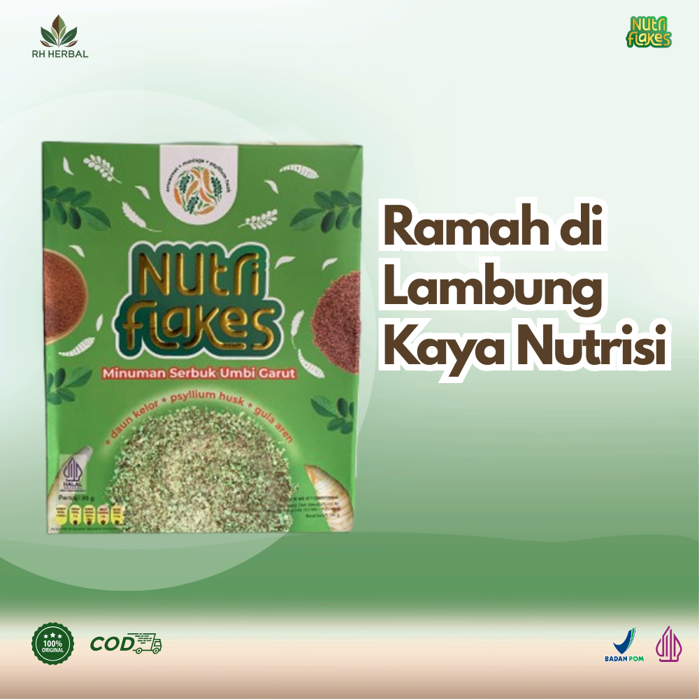 

Nutriflakes Sereal Aman untuk Maag, GERD & Asam Lambung – Alami & Bergizi | 30gr