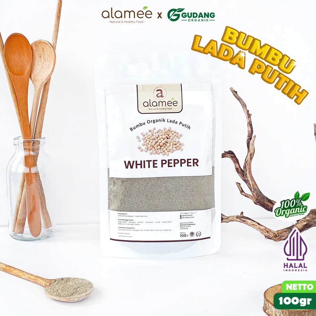

alamee bumbu organik lada putih 100 gram tanpa bahan tambahan menyuguhkan rasa yang lembut